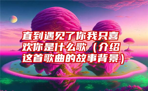 直到遇见了你我只喜欢你是什么歌（介绍这首歌曲的故事背景）