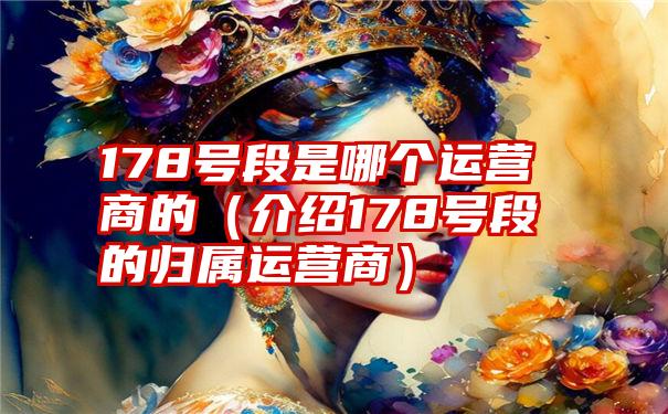 178号段是哪个运营商的（介绍178号段的归属运营商）