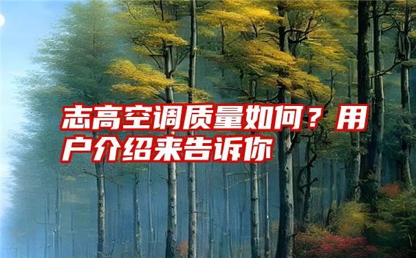 志高空调质量如何？用户介绍来告诉你