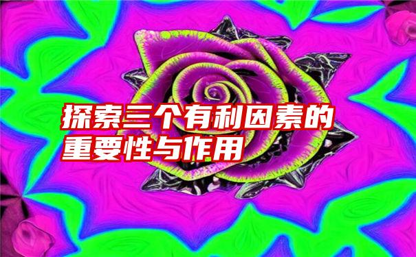 探索三个有利因素的重要性与作用