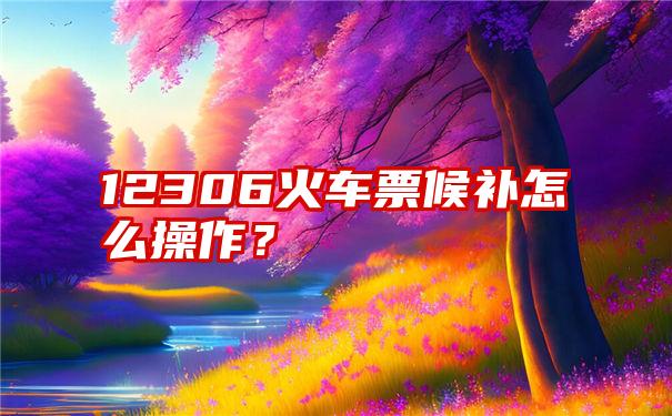 12306火车票候补怎么操作？