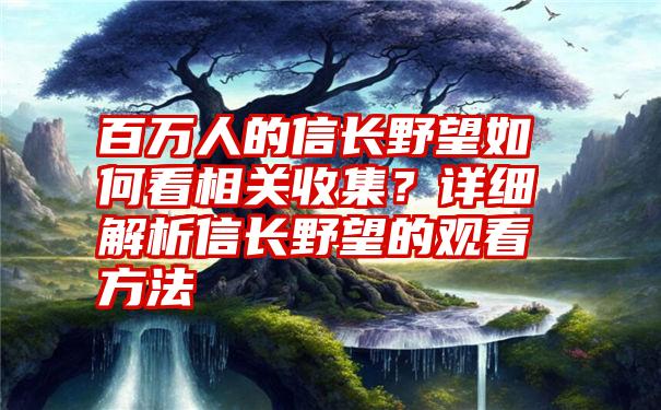 百万人的信长野望如何看相关收集？详细解析信长野望的观看方法