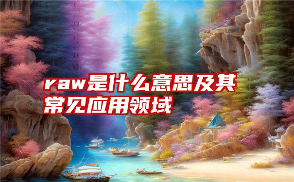 raw是什么意思及其常见应用领域