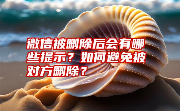 微信被删除后会有哪些提示？如何避免被对方删除？