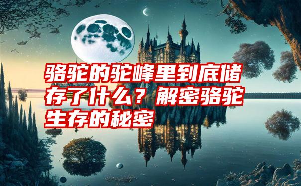 骆驼的驼峰里到底储存了什么？解密骆驼生存的秘密