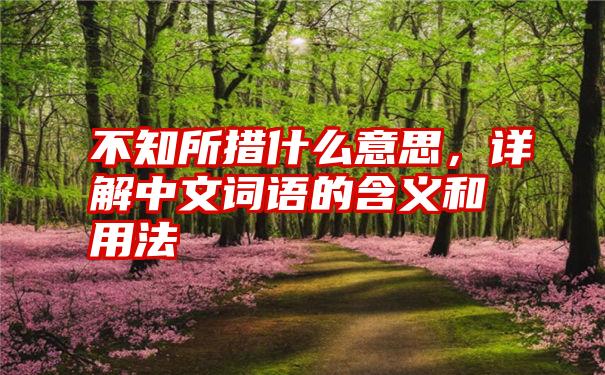 不知所措什么意思，详解中文词语的含义和用法