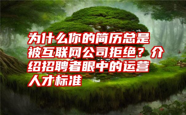 为什么你的简历总是被互联网公司拒绝？介绍招聘者眼中的运营人才标准