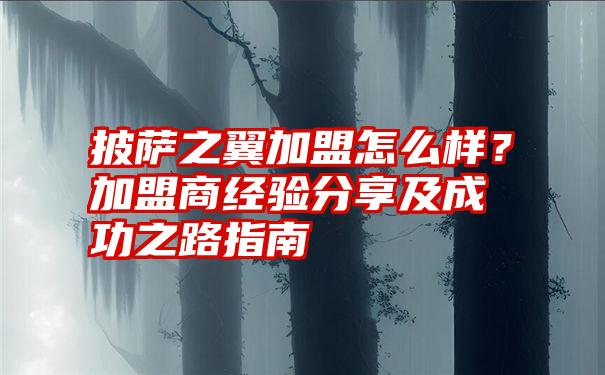 披萨之翼加盟怎么样？加盟商经验分享及成功之路指南