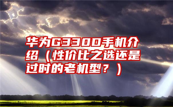 华为G330D手机介绍（性价比之选还是过时的老机型？）