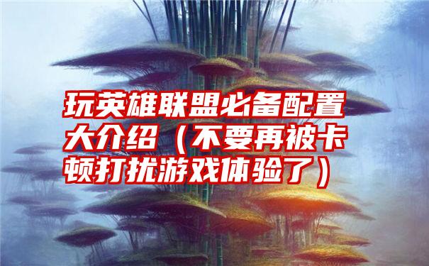 玩英雄联盟必备配置大介绍（不要再被卡顿打扰游戏体验了）