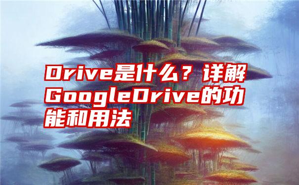 Drive是什么？详解GoogleDrive的功能和用法