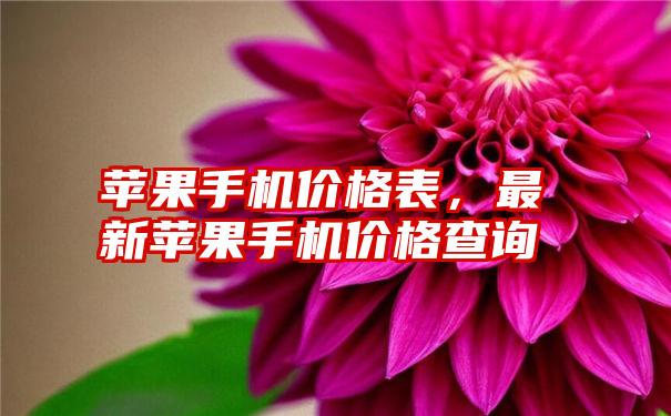 苹果手机价格表，最新苹果手机价格查询