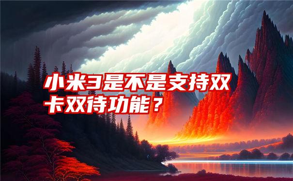 小米3是不是支持双卡双待功能？