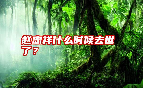 赵忠祥什么时候去世了？