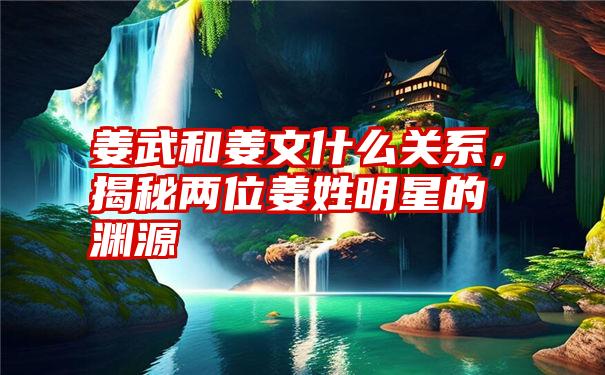 姜武和姜文什么关系，揭秘两位姜姓明星的渊源