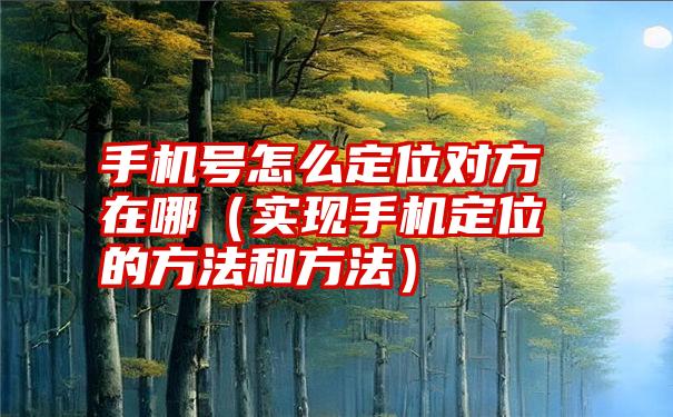 手机号怎么定位对方在哪（实现手机定位的方法和方法）