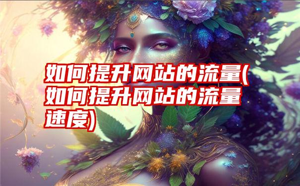 如何提升网站的流量(如何提升网站的流量速度)