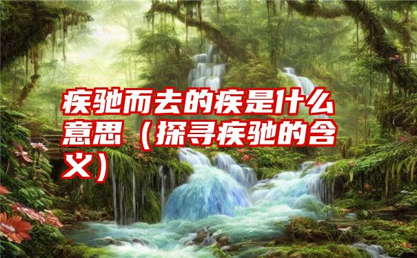 疾驰而去的疾是什么意思（探寻疾驰的含义）