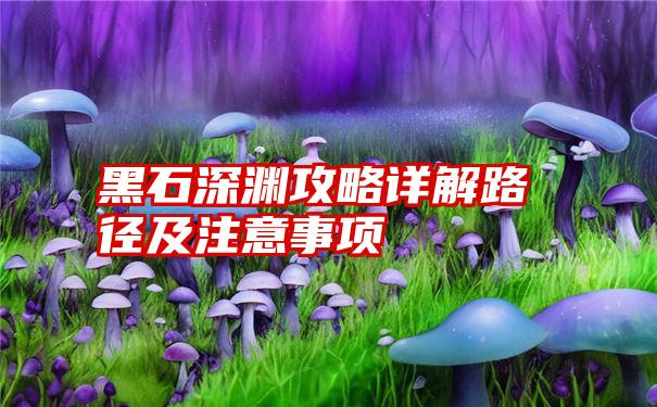 黑石深渊攻略详解路径及注意事项