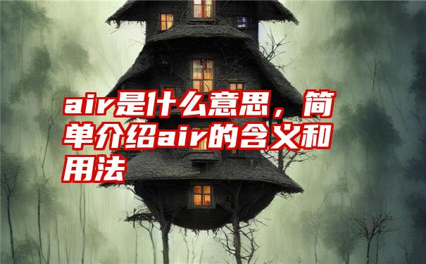 air是什么意思，简单介绍air的含义和用法