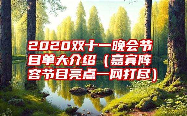 2020双十一晚会节目单大介绍（嘉宾阵容节目亮点一网打尽）