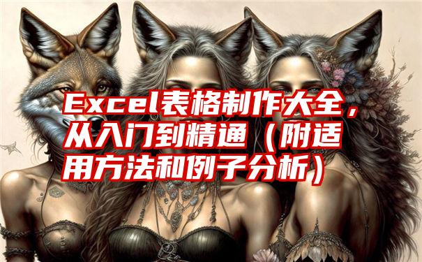 Excel表格制作大全，从入门到精通（附适用方法和例子分析）