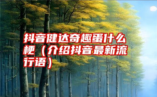 抖音健达奇趣蛋什么梗（介绍抖音最新流行语）