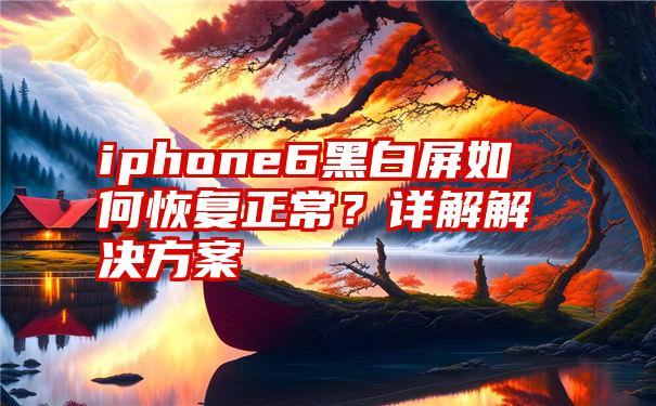 iphone6黑白屏如何恢复正常？详解解决方案