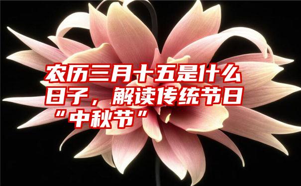 农历三月十五是什么日子，解读传统节日“中秋节”