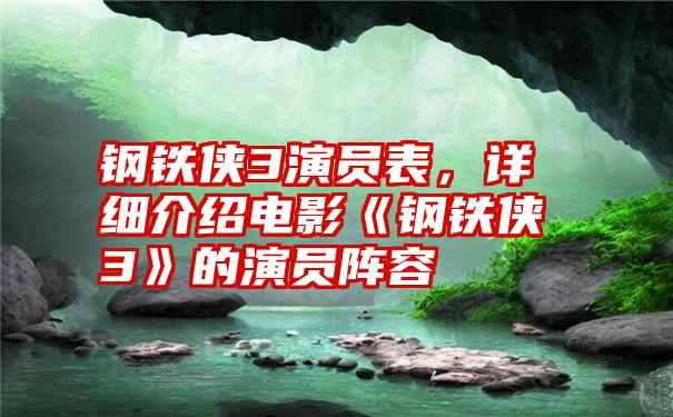 钢铁侠3演员表，详细介绍电影《钢铁侠3》的演员阵容