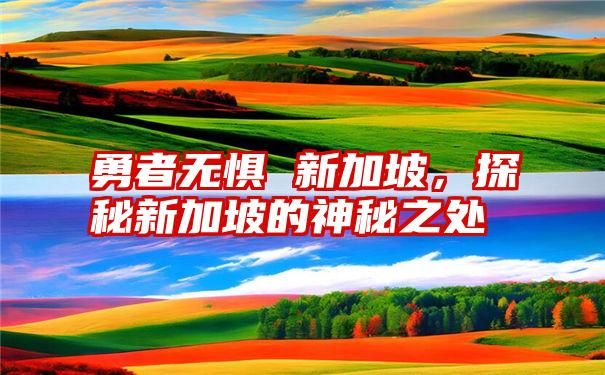 勇者无惧 新加坡，探秘新加坡的神秘之处