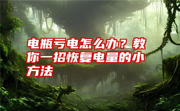 电瓶亏电怎么办？教你一招恢复电量的小方法