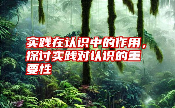 实践在认识中的作用，探讨实践对认识的重要性