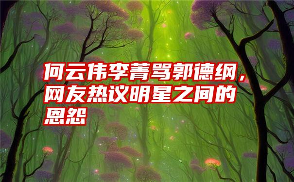 何云伟李菁骂郭德纲，网友热议明星之间的恩怨