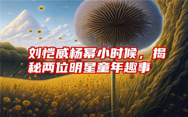 刘恺威杨幂小时候，揭秘两位明星童年趣事