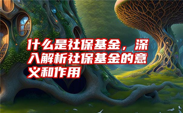 什么是社保基金，深入解析社保基金的意义和作用