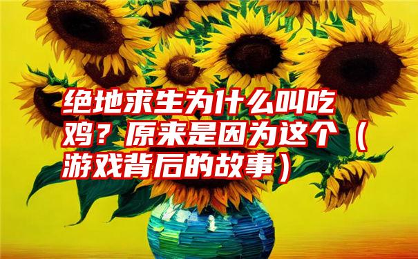 绝地求生为什么叫吃鸡？原来是因为这个（游戏背后的故事）