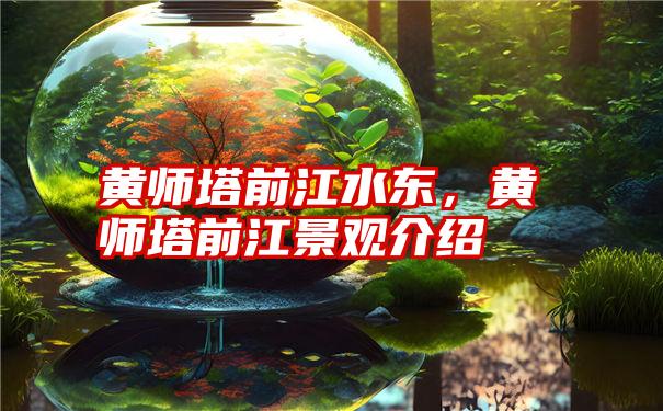 黄师塔前江水东，黄师塔前江景观介绍