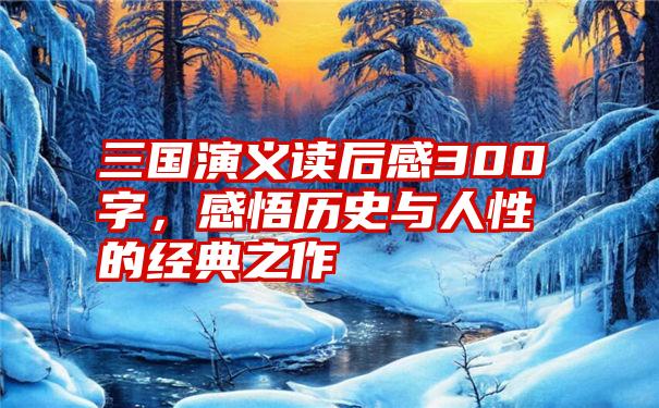 三国演义读后感300字，感悟历史与人性的经典之作