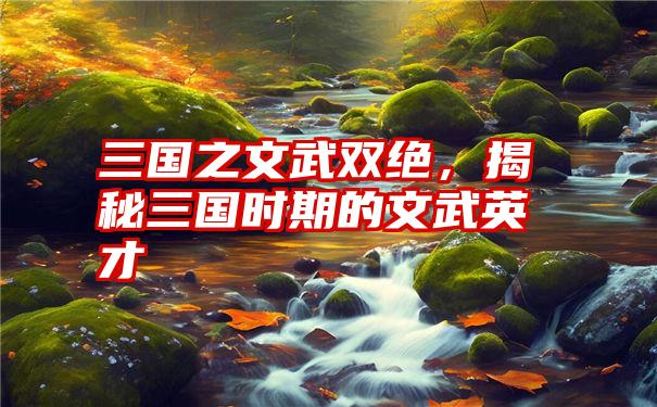 三国之文武双绝，揭秘三国时期的文武英才