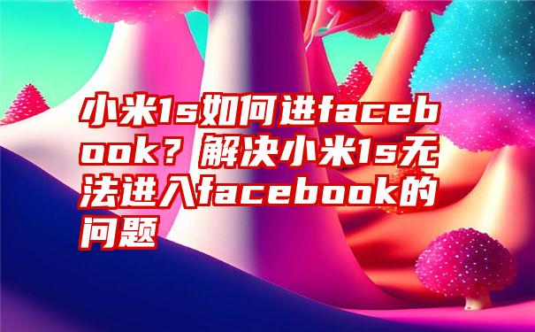 小米1s如何进facebook？解决小米1s无法进入facebook的问题