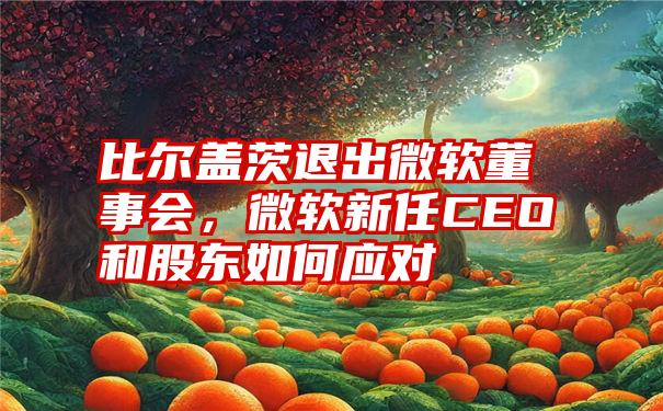 比尔盖茨退出微软董事会，微软新任CEO和股东如何应对