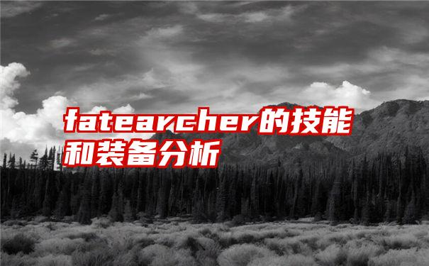 fatearcher的技能和装备分析