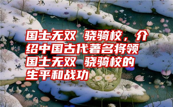 国士无双 骁骑校，介绍中国古代著名将领国士无双 骁骑校的生平和战功