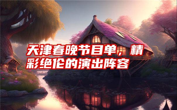 天津春晚节目单，精彩绝伦的演出阵容