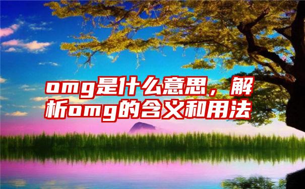 omg是什么意思，解析omg的含义和用法