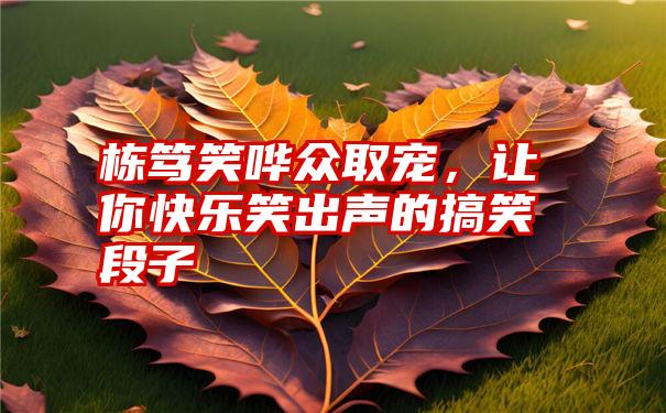 栋笃笑哗众取宠，让你快乐笑出声的搞笑段子