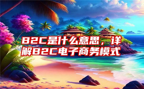 B2C是什么意思，详解B2C电子商务模式