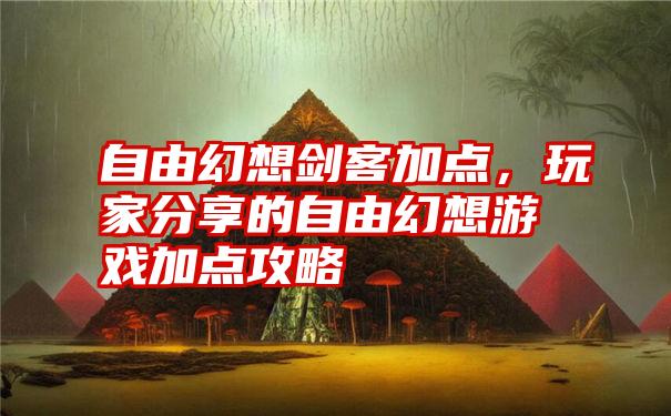 自由幻想剑客加点，玩家分享的自由幻想游戏加点攻略