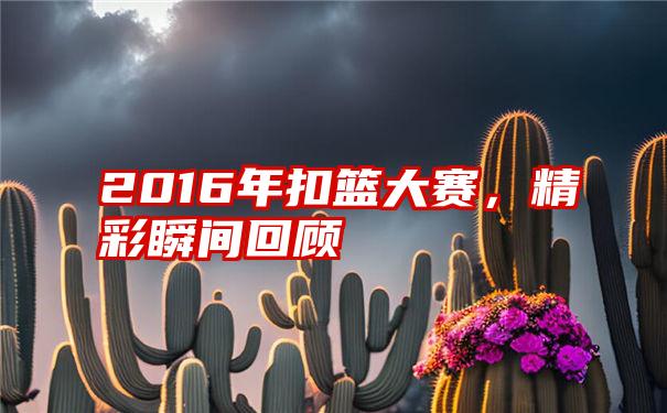 2016年扣篮大赛，精彩瞬间回顾